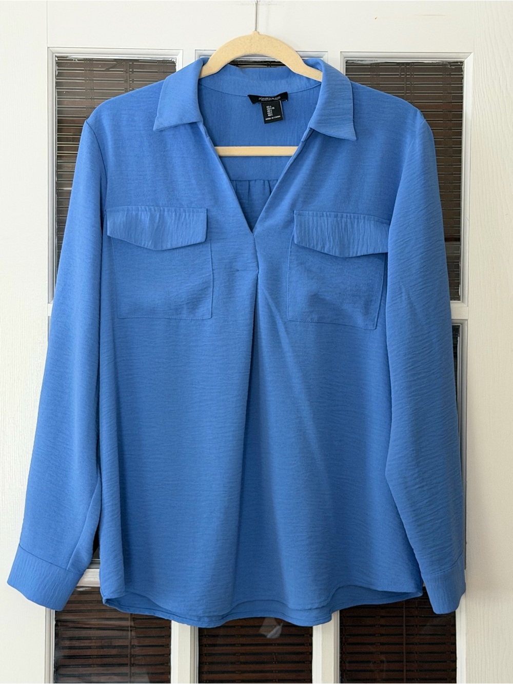 Jones & Co New York Women’s L Blue Long Sleeve Blouse | SKU 0352